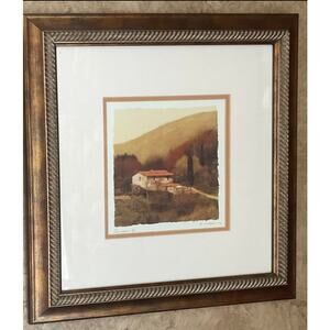 European Farmhouse Framed Art Signed By Artist,  Melia